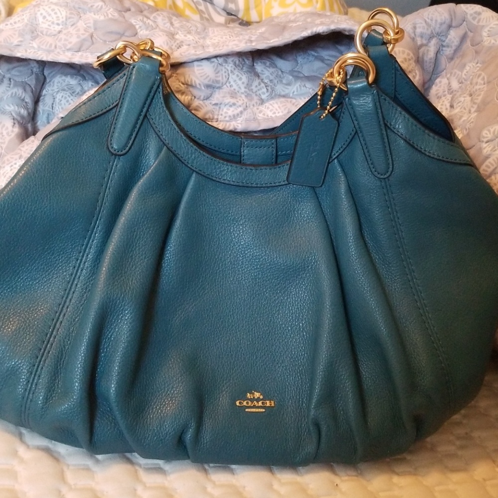 Dark Teal Coach Purse LIKE NEW